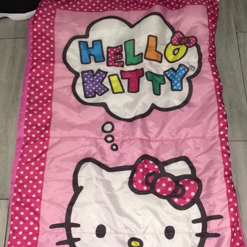 Hello Kitty Sleeping Bag Rare Sanrio  Pink/white Poka Dots Girl’s Sleepover
